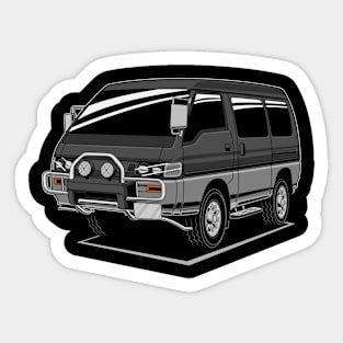 Jdm black delica classic Sticker